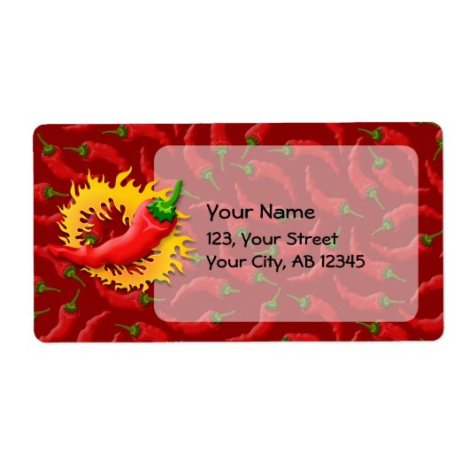 Peper met vlam etiket (Voorkant)