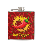 Peper met vlam hipflacon heupfles (Voorkant)