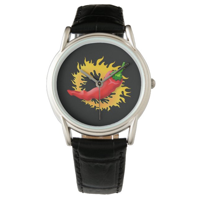 Peper met vlam horloge (Voorkant)