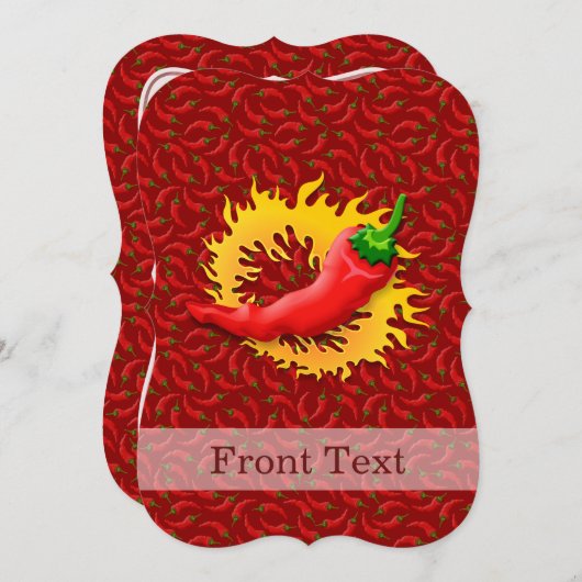 Peper met vlam kaart (Voorkant / Achterkant)