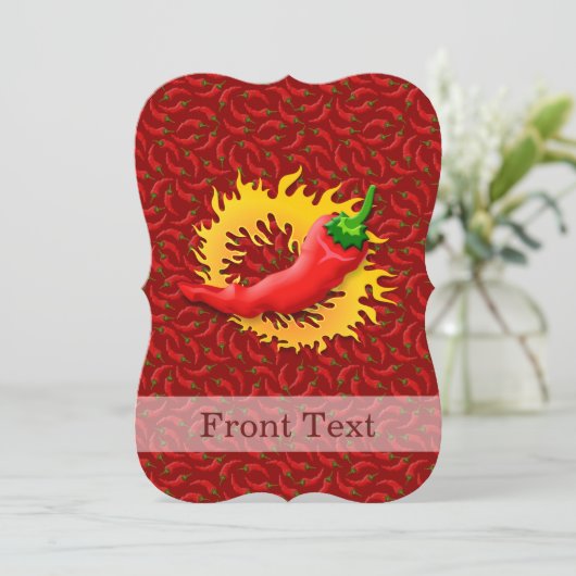 Peper met vlam kaart (Staand voorkant)
