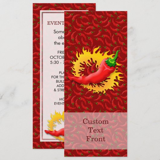 Peper met vlam kaart (Voorkant / Achterkant)