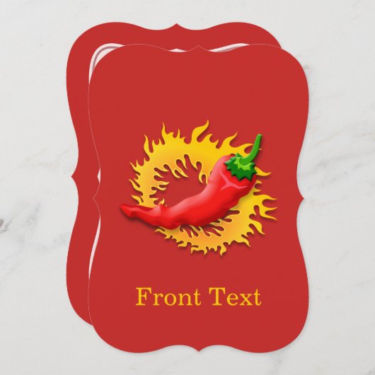Peper met vlam kaart (Voorkant / Achterkant)