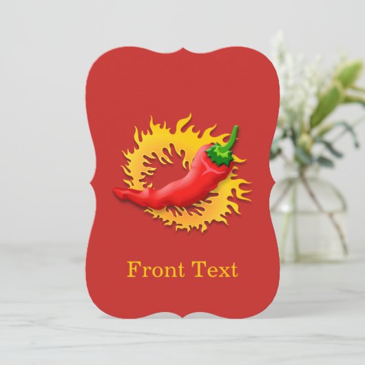 Peper met vlam kaart (Staand voorkant)