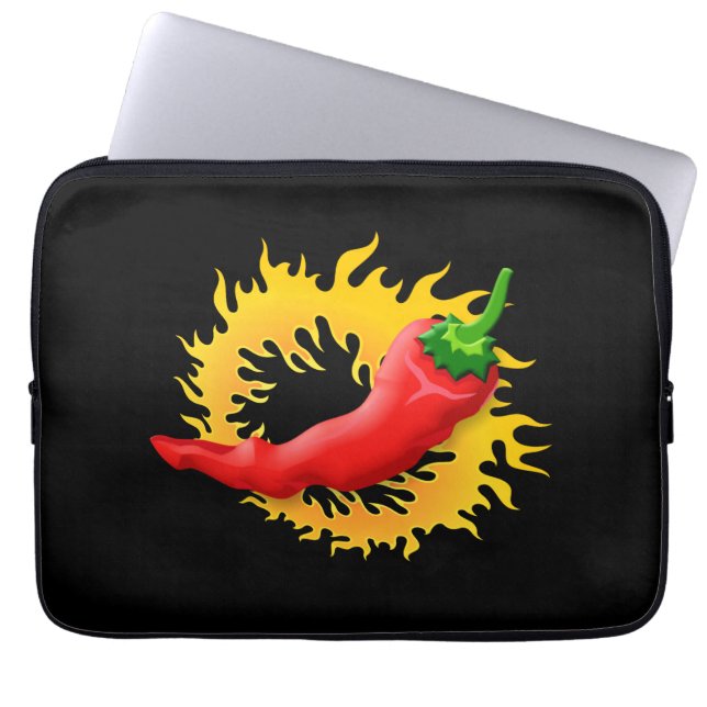 Peper met vlam laptop sleeve (Voorkant)