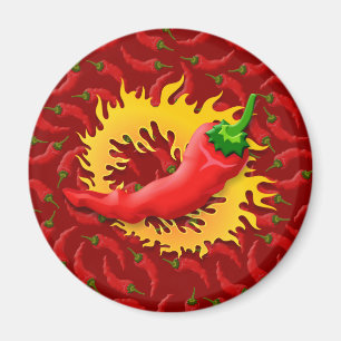 Peper met vlam magneet