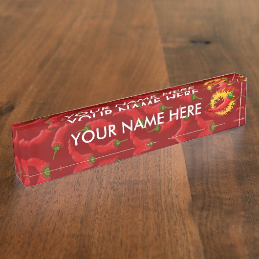 Peper met vlam naambordje (Zijkant)