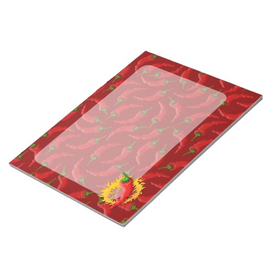 Peper met vlam notitieblok (Schuin)