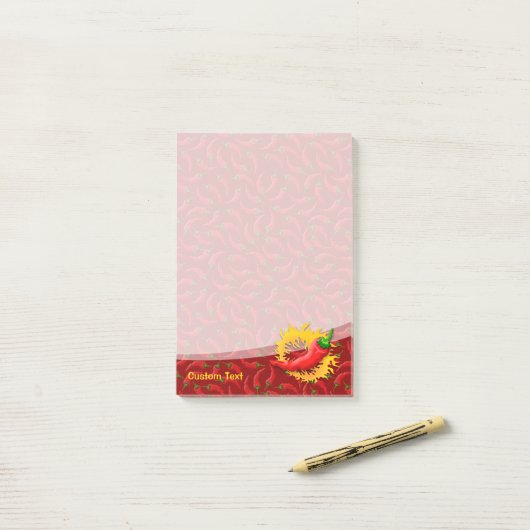 Peper met vlam post-it® notes (Op bureau)