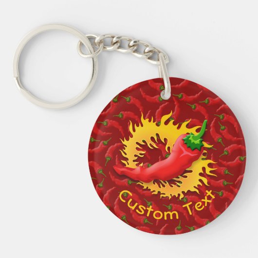 Peper met vlam sleutelhanger (Voorkant)