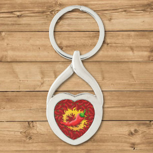 Peper met vlam sleutelhanger