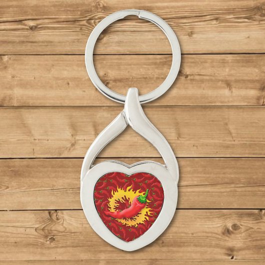 Peper met vlam sleutelhanger