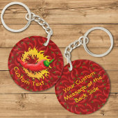 Peper met vlam sleutelhanger