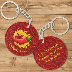 Peper met vlam sleutelhanger