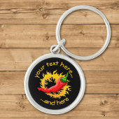 Peper met vlam sleutelhanger