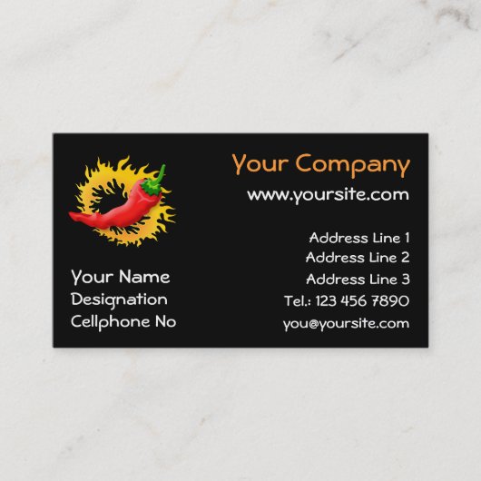 Peper met vlam visitekaartje (Voorkant)