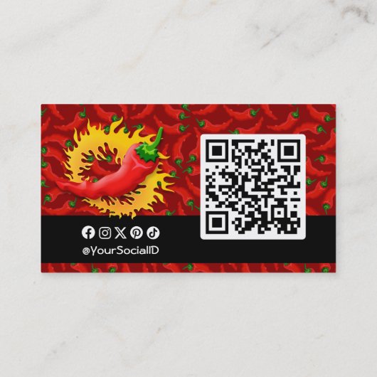 Peper met vlam visitekaartje (Achterkant)