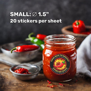 Peper met vlametiket ronde sticker