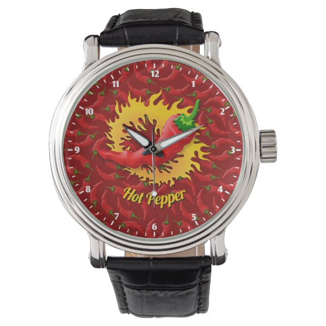 Peper met vlamhorloge horloge (Voorkant)