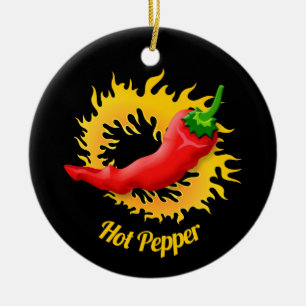 Peper met vlamkeramisch Ornament