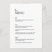 Peper · Moderne minimalistische bruiloft · Zwart & Menu (Voorkant)
