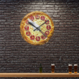 peper oni pizzakuurklok ronde klok