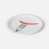 Peper op een vork papieren bordje (Gekanteld)