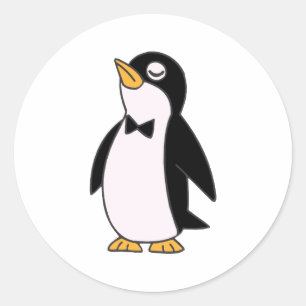 peper pinguïn ronde sticker