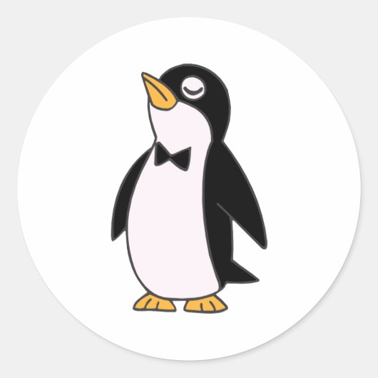 peper pinguïn ronde sticker (Voorkant)