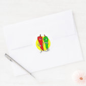 Peper tuig rood groen w gele cirkel ronde sticker (Envelop)