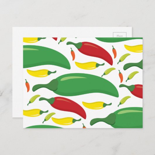 Peper van Spaanse peper Briefkaart (Voorkant / Achterkant)