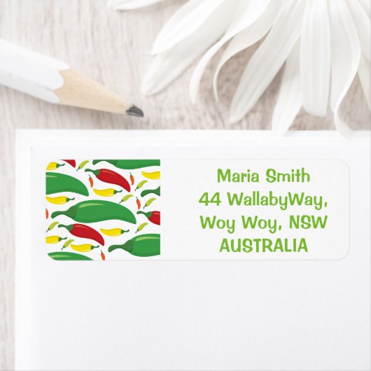 Peper van Spaanse peper Etiket (Insitu)