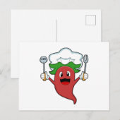 Peper Vegan Kok Briefkaart (Voorkant / Achterkant)