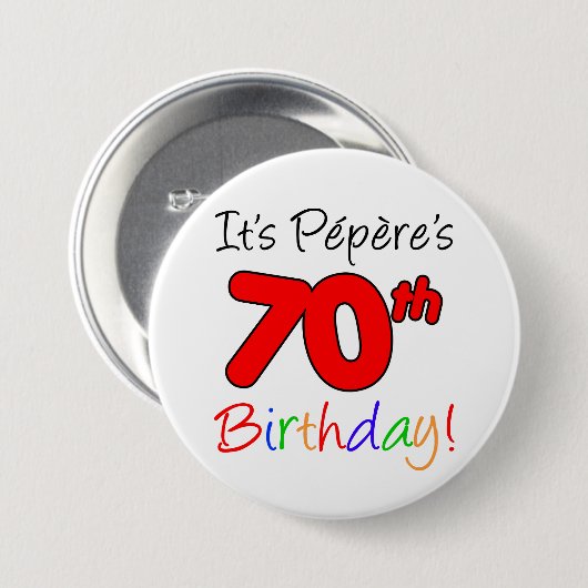 Pepere's 70e verjaardag Franse opa Button (Voorkant /achterkant)