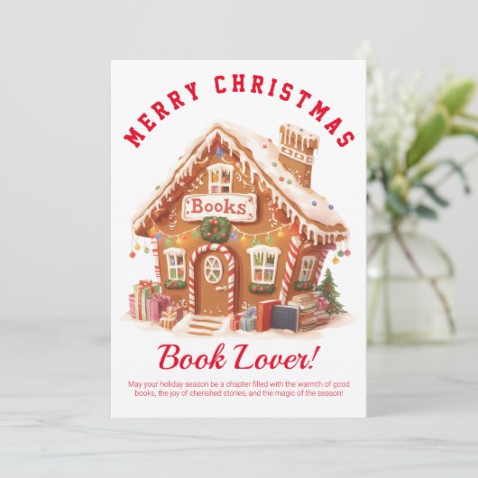 peperkoek-boekwinkel bedankkaart (Staand voorkant)