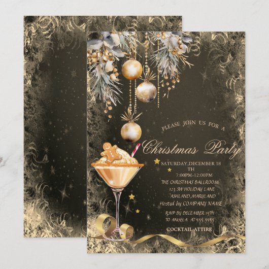 peperkoek Cookie Drink Balls Christmas Kaart (Voorkant / Achterkant)