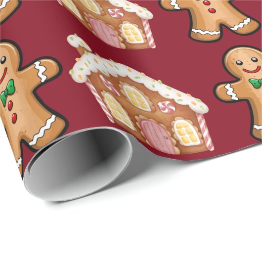 peperkoek-feestelijk pakpapier (Rol Hoek)