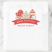 peperkoek | Gebakken met Love Favor Bag Rechthoekige Sticker (Tas)