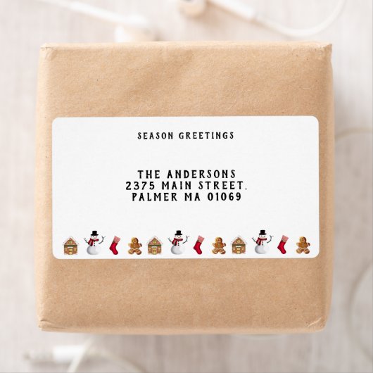  peperkoek huis cookie en sneeuwpop etiket (Insitu)