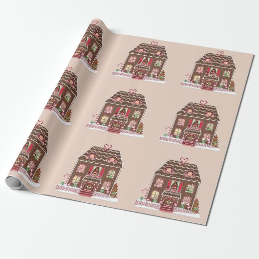 peperkoek huis inpakpapier (Uitgerold)