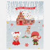 peperkoek huis koekje fleece deken (Voorkant)