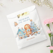 peperkoek-jongen-besneeuwde boom bedankzakje (Gezegeld)