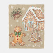  peperkoek man, huis, boom, kerst fleece deken (Voorkant)