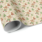 peperkoek man & kerstbomen cadeaupapier (Rol Hoek)