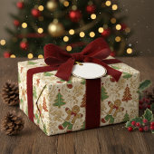 peperkoek man & kerstbomen cadeaupapier