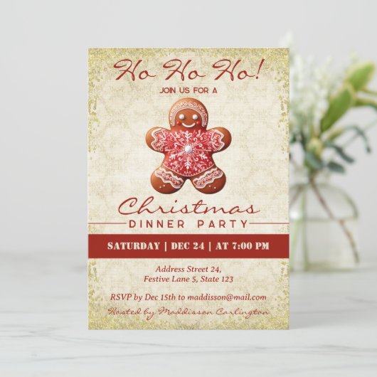 peperkoek man kerstfeest kaart (Staand voorkant)