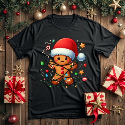 peperkoek man kerstmuts t-shirt