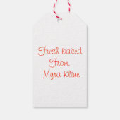 peperkoek man op Tan Gingham Cadeaulabel (Achterkant)