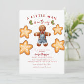 peperkoek | Uitnodiging voor Baby shower (Staand voorkant)