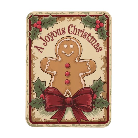 peperkoek vrolijk vrolijk kerstfeest magneet (Verticaal)